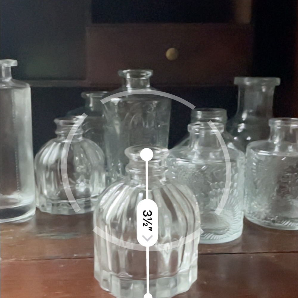 Embossed Glass Bud Vases Set - Picture 10 of 10